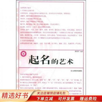 起名的藝術 起名的藝術